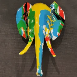Statue murale tête d'éléphant géométrique H42 cm - ELMER DRIPS