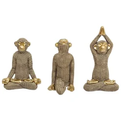 Statue singe yoga H18cm- Blanc- Atmosphera
