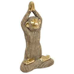 Statue singe yoga H18cm- Blanc- Atmosphera