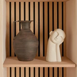 Statue visage Wonj H.24,5cm résine blanc - Atmosphera