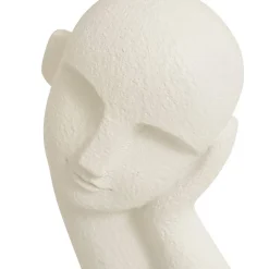 Statue visage Wonj H.24,5cm résine blanc - Atmosphera