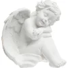 Statuette Ange assis - H15 - 5 cm - Blanc- Atmosphera