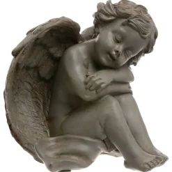 Statuette Ange assis - H15 - 5 cm - Blanc- Atmosphera