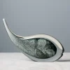 Statuette baleine grise verre 18x25x6cm