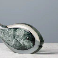 Statuette baleine grise verre 18x25x6cm