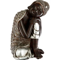 Statuette Bouddha assis - résine H28 cm - Multicolore- Atmosphera