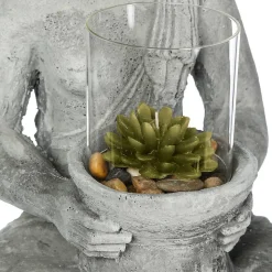 Statuette Bouddha assis - ciment H40 cm - Atmosphera