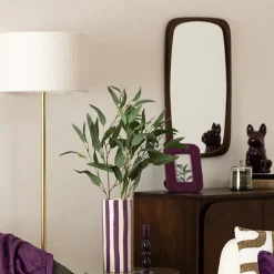 Statuette Bulldog céramique violet H12cm - Atmosphera