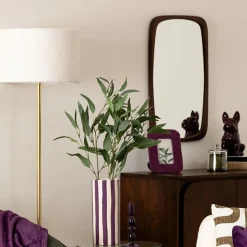 Statuette Bulldog céramique violet H12cm - Atmosphera