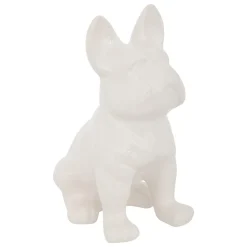 Statuette Bulldog en céramique blanc H.12cm Atmosphera