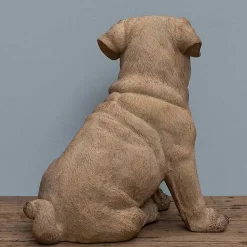 Statuette chien carlin en résine 38x25x39cm