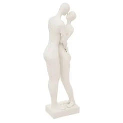Statuette Couple - résine - blanc - H33 cm - Atmosphera