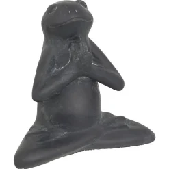 Statuette d'extérieur grenouille Lia gris H18cm en ciment- Multicolore- Atmosphera