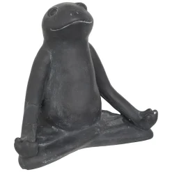Statuette d'extérieur grenouille Lia gris H18cm en ciment- Multicolore- Atmosphera