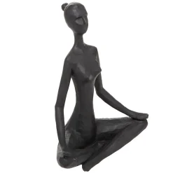 Statuette femme - résine - H22 cm - Noir- Atmosphera