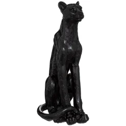 Statuette léopard Artifice - noir - résine H90 cm - Atmosphera