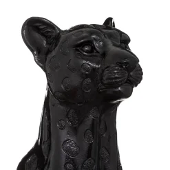 Statuette léopard Artifice - noir - résine H90 cm - Atmosphera
