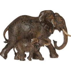 Statuette Éléphant - résine - H15 - 5 cm - Marron- Atmosphera