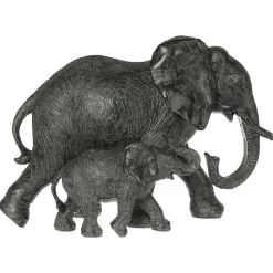 Statuette Éléphant - résine - H15 - 5 cm - Marron- Atmosphera