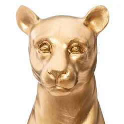 Statuette panthère - résine - doré - H23 cm - Atmosphera