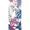 Sticker Adhésif Décoratif 204 cm X 83 cm pour Portes et Placards - Motif Plantes Exotiques Rose Bleu Vert