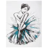 Sticker Danseuse - 30x40 cm - Bleu- Atmosphera