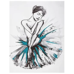 Sticker Danseuse - 30x40 cm - Doré- Atmosphera