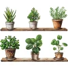 Sticker décoratif autocollant, Stickers Muraux Plante, Autocollant Mural Plante Verte, Chambre, Salon, 68 cm X 48 cm