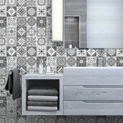 Sticker Mural Carrelage adhésif Cuisine Salle de Bain - 24 STICKERS CARRELAGES AZULEJOS TALIHA - 24stickers15x15cm