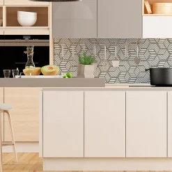 Sticker Mural Carrelage adhésif Cuisine Salle de Bain - CARRELAGES HEXAGONES GÉOMÉTRIQUES - 28stickershexagones15x13,5cm