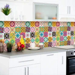 Sticker Mural Carrelage adhésif Cuisine Salle de Bain - 24 STICKERS CARRELAGES AZULEJOS CUSTODIO - 24stickers15x15cm
