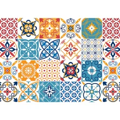 Sticker Mural Carrelage adhésif Cuisine Salle de Bain - 24 STICKERS CARRELAGES AZULEJOS JUVENALO - 24stickers15x15cm