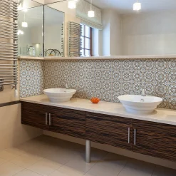 Sticker Mural Carrelage adhésif Cuisine Salle de Bain - 24 STICKERS CARRELAGES AZULEJOS CÉLESTINA - 24stickers15x15cm