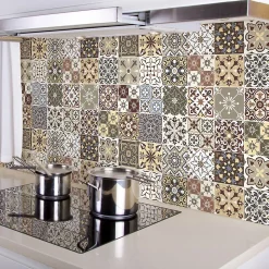 Sticker Mural Carrelage adhésif Cuisine Salle de Bain - 24 STICKERS CARRELAGES AZULEJOS JAVIERNA - 24stickers15x15cm