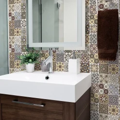 Sticker Mural Carrelage adhésif Cuisine Salle de Bain - 24 STICKERS CARRELAGES AZULEJOS JAVIERNA - 24stickers15x15cm