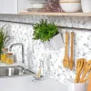 Sticker Mural Carrelage adhésif Cuisine Salle de Bain - 24 STICKERS CARRELAGES EFFET MARBRE NOIR ET BLANC - 24stickers15x15cm