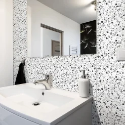 Sticker Mural Carrelage adhésif Cuisine Salle de Bain - 24 STICKERS CARRELAGES TERRAZZO TAORMINA - 24stickers15x15cm