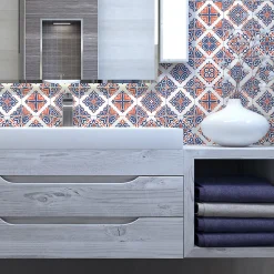 Sticker Mural Carrelage adhésif Cuisine Salle de Bain - 24 STICKERS CARRELAGES AZULEJOS ARLINDA - 24stickers15x15cm