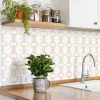 Sticker Mural Carrelage adhésif Cuisine Salle de Bain - 24 STICKERS CARRELAGES EFFET MARBRÉ ET DORÉ - 24stickers15x15cm