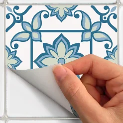 Sticker Mural Carrelage adhésif Cuisine Salle de Bain - 24 STICKERS CARRELAGES AZULEJOS MESSINE - 24stickers15x15cm