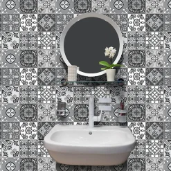 Sticker Mural Carrelage adhésif Cuisine Salle de Bain - 24 STICKERS CARRELAGES AZULEJOS GEOMENO - 24stickers15x15cm