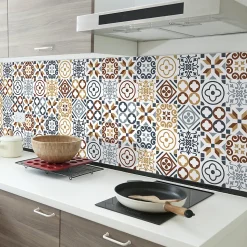 Sticker Mural Carrelage adhésif Cuisine Salle de Bain - 24 STICKERS CARRELAGES AZULEJOS ZEPETINO - 24stickers15x15cm