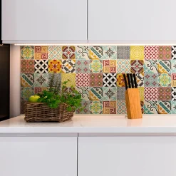 Sticker Mural Carrelage adhésif Cuisine Salle de Bain - 15 STICKERS CARRELAGES AZULEJOS MOSAÏQUE MULTICOLORE - 15stickers15x15cm