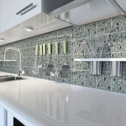 Sticker Mural Carrelage adhésif Cuisine Salle de Bain - 24 STICKERS CARRELAGES TERRAZZO TONVINO - 24stickers15x15cm