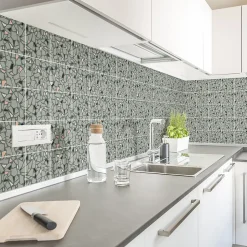 Sticker Mural Carrelage adhésif Cuisine Salle de Bain - 24 STICKERS CARRELAGES TERRAZZO TONVINO - 24stickers15x15cm