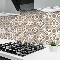 Sticker Mural Carrelage adhésif Cuisine Salle de Bain - 24 STICKERS CARREAUX DE CIMENT AZULEJOS ASTELLON - 24stickers15x15cm