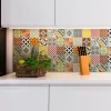Sticker Mural Carrelage adhésif Cuisine Salle de Bain - 15 STICKERS CARRELAGES AZULEJOS MOSAÏQUE MULTICOLORE - 15stickers10x10cm