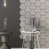 Sticker Mural Carrelage adhésif Cuisine Salle de Bain - CARRELAGES HEXAGONES NUANCE DE GRIS ANTIQUE - 28stickershexagones15x13,5cm