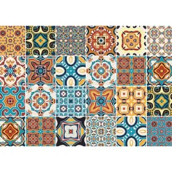 Sticker Mural Carrelage adhésif Cuisine Salle de Bain - 24 STICKERS CARRELAGES AZULEJOS BRETINA - 24stickers15x15cm