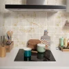 Sticker Mural Carrelage adhésif Cuisine Salle de Bain - 24 STICKERS CARRELAGES MARBRE BEIGE DE SANTA MARTA - 24stickers15x15cm